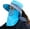 Blue, variant on Womens Ponytail Summer Sun Hat Outdoor UV UPF 50+ Protection Wide Brim Bucket Hats Beach Hiking Safari Fishing Cap with Face Neck Flap Cover Grey