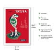 thumbnail image 2 of India - Qantas Airways - Indian Cobra (Naja Naja) - Vintage Airline Travel Poster by Harry Rogers c.1960s - Fine Art Rolled Canvas Print 27in x 40in, 2 of 4