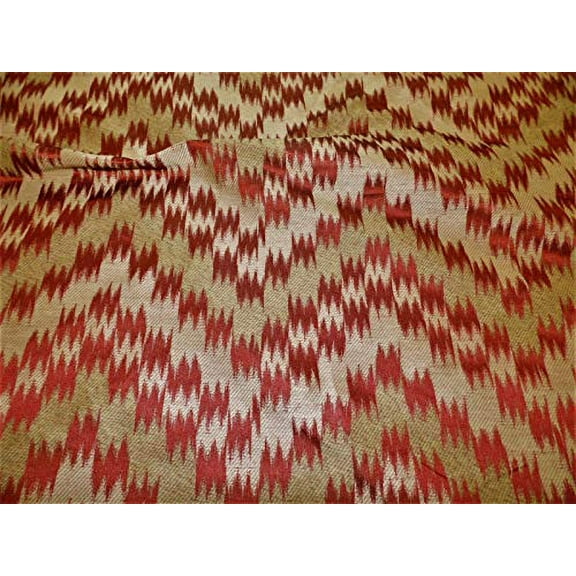 Yard Fabric Robert Allen Beacon Hill Bienville Clay Silk Ikat Chevron Drapery HH28