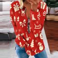 thumbnail image 1 of Pntutb, camiseta informal de manga larga con cuello en V de Navidad para mujer, blusa holgada con estampado de otoño, tops con cremallera Pntutb Pntutb-2422, 1 of 5