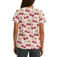 thumbnail image 3 of Valentine Scrub Top for Women Plus Size Hoilday V Neck Cute Valentine Love Printed Scrubs Loose Short Sleeve Scrub Shirts Nursing Workwear Medical Nurse Uniform with Pockets Beige S, 3 of 5
