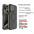 thumbnail image 2 of for iPhone 15 Pro Max Case Waterproof, Built in Screen Protector Dropproof Dustproof Shockproof Full Body Protective Rugged Magsafe Ring Kickstand Heavy Duty Phone Case, Gray, 2 of 10