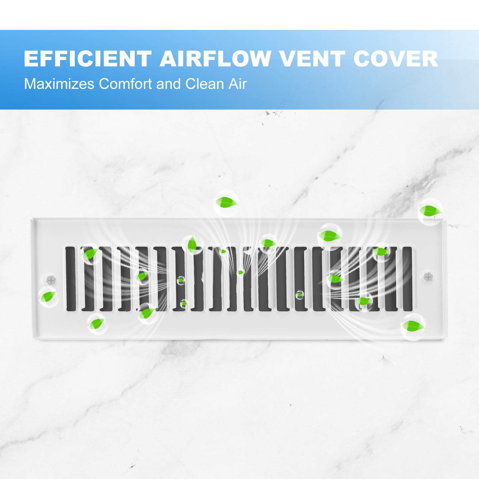 2" x 14" Duct Opening Vent Cover, 3 Pcs Toe Kick Vent Cover HVAC for Wall Floor, White-Outer Size: 3.4" x 15.4"
