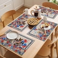 thumbnail image 5 of Independence Day Dog Cat Placemats Set of 6, Watercolor Red Blue Stripe Star Balloon Black Plaid Non-Slip Place Mats Washable Table Mats for Kitchen Dining Table Decorations Indoor/Outdoor, 5 of 9