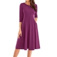 thumbnail image 1 of Vestido GRACE KARIN, casual, holgado, cuello redondo, algodón, morera, 1 of 6