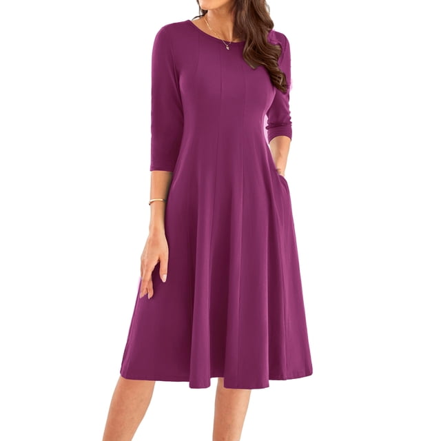 Vestido GRACE KARIN, casual, holgado, cuello redondo, algodón, morera