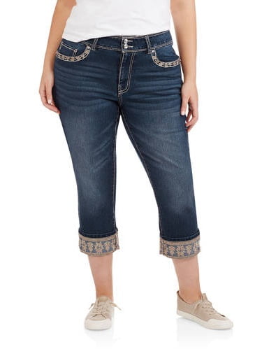 embellished denim capris