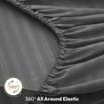 thumbnail image 4 of LDC Lux Decor Collection Bed Sheet Set Striped 4 Piece Ultra Soft Deep Pocket Microfiber Sheets Dark Grey Queen, 4 of 10