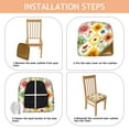 thumbnail image 4 of Pioneer Flower Seat Covers for Dining Room Chairs Set Of 4,Stretch Printed Washable Chair Seat Cover with Elastic Ties and Button,Removable Waterproof Couch Cushion Covers, 4 of 6