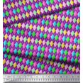 thumbnail image 3 of Soimoi Purple Rayon Fabric Diamond Geometric Printed Craft Fabric by the Yard 42 Inch Wide, 3 of 5