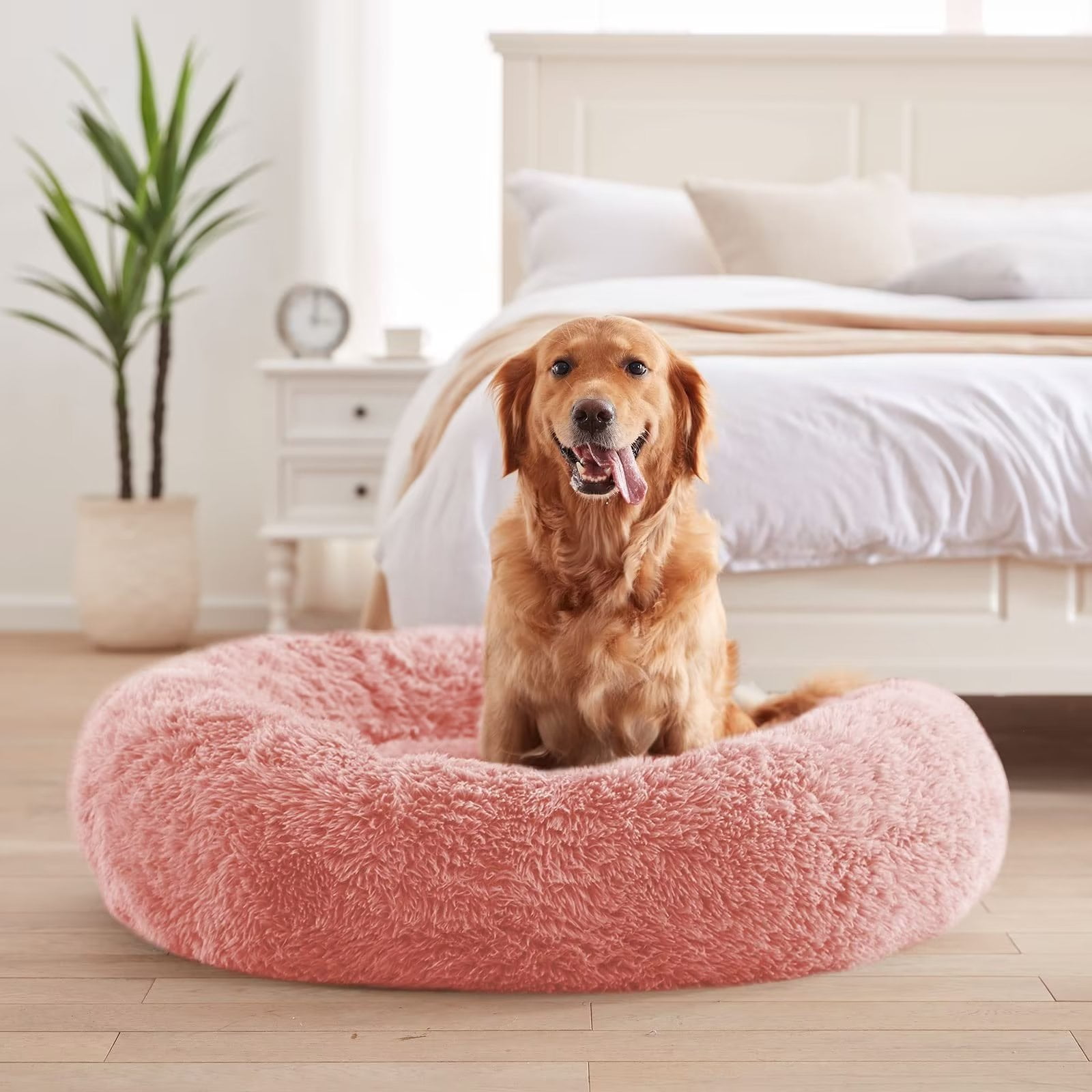 PET Calming Dog Bed for Medium Dogs,AntiAnxiety Donut Dog Beds