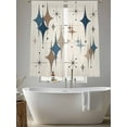 thumbnail image 5 of Brown Green Diamond Sheer Curtains 72 Inch Length 2 Panels Set Window Treatments, Modern Geometric Middle Century Beige Rod Pocket Semi Curtains for Living Room/Bedroom/Kitchen Décor, 104"W x 72"L, 5 of 7