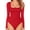 Red, variant on Square Neck Tops for Women Long Sleeve Body Suits Womens Fitted Tight Tops