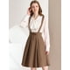 thumbnail image 3 of Vestido General De Cintura Elástica Allegra K con Tirantes para Mujer Marron oscuro L, 3 of 6