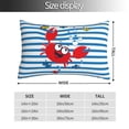 thumbnail image 4 of Kll Red Funny Crab On Blue Stripe Pillow Covers Envelope Closure,Super Soft And Cozy Fuzzy Fleece Pillow Case Cover 16"X24", 4 of 8