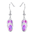 thumbnail image 2 of Anvazise Summer Beach Women Rhinestone Flip Flops Pendant Hook Earrings Jewelry Gift Purple, 2 of 12