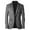 Grey, variant on Mens Blazer Jacket Mens Autumn Winter Trend Solid Color Brushed Suit Two Buttons Slim Fit Pocket Small Suit Mens Coat Grey XXXL