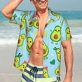 thumbnail image 5 of Picia Cartoon Avocado Gentle Cotton Regular Fit Short Sleeve Casual Hawaiian Shirt for Men-Medium, 5 of 9