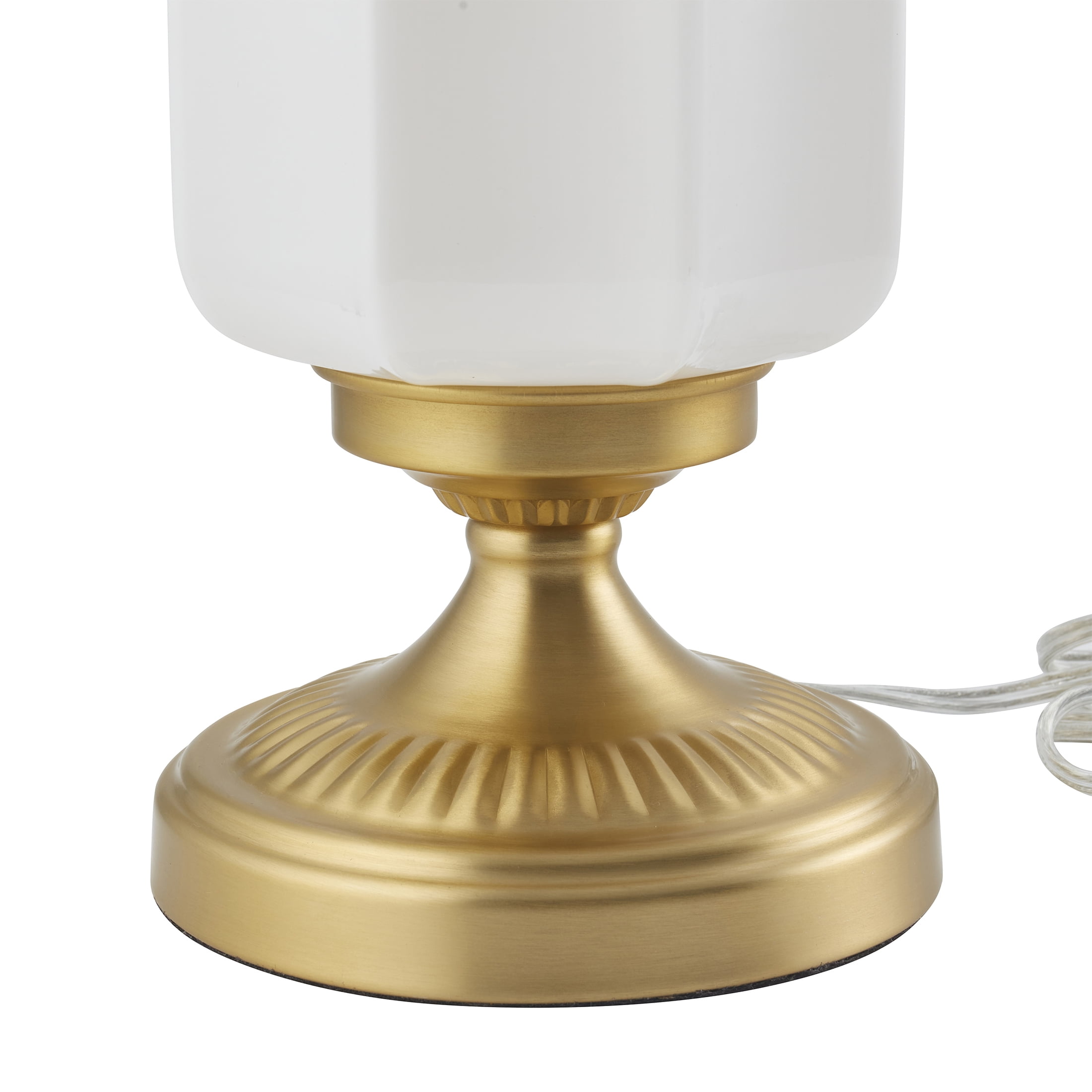 My Texas House 15" Brass Glass Shade Table Lamp