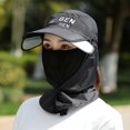 thumbnail image 4 of LNGOOR [Chapeau de Soleil Coupe-Vent] Chapeau de Soleil Coupe-Vent pour Femmes / Masque Solaire Anti-Poussière et Protection Solaire Rétractable Adapté pour Randonnée Cyclisme Camping Pique-Nique Pêche Cadeau pour la Fête des Mères, 4 of 7