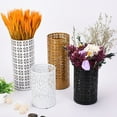 thumbnail image 5 of Hyknon Round Umbrella Stand Rack Free Standing Umbrella Holder Bin Decorative Hollowed Canes Walking Sticks Holder for Entryway Home Office Organization, Plstic, 5.9x13.8Inch, 5 of 6