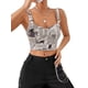 thumbnail image 3 of Lucakuins Mujeres Verano Mini Sling Chaleco Sin Mangas Espalda al Aire Corte Bajo Estampado de Periódico Crop Tops Lucakuins  moda, 3 of 8