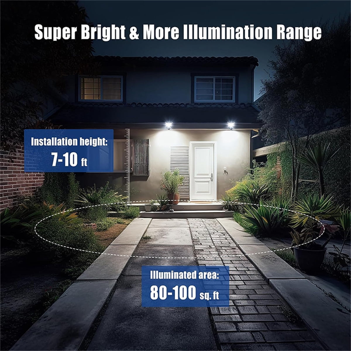 Solar Street Lights, Motion Sensor Outdoor Flood Lights with Remote Control, Wide Angle Dusk to Dawn Street Lamp, Solar Security Lights for Garden Yard