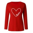 thumbnail image 2 of Gerichy Long Sleeve Shirts for Women Valentine's Day Casual O Neck Letter Print Heart-shaped Tee Tops Hoodies for Women Long Sleeve Shirts for Women, 2 of 3