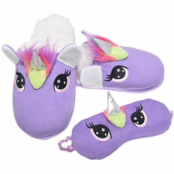 Unicorn Sleeping Mask and Slippers Set (Little Girl and Big Girl)