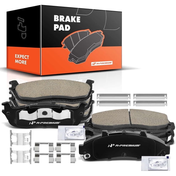 A-Premium Front and Rear Ceramic Brake Pads Set Compatible with Ford and Lincoln Models - For F-150 1999-2003, Blackwood 2002, with Hardware, 8-Pack