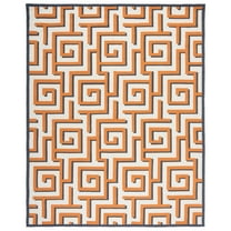 SAFAVIEH Four Seasons Lazar Geometric Polyester Area Rug, Ivory/Brown, 8' x 10'