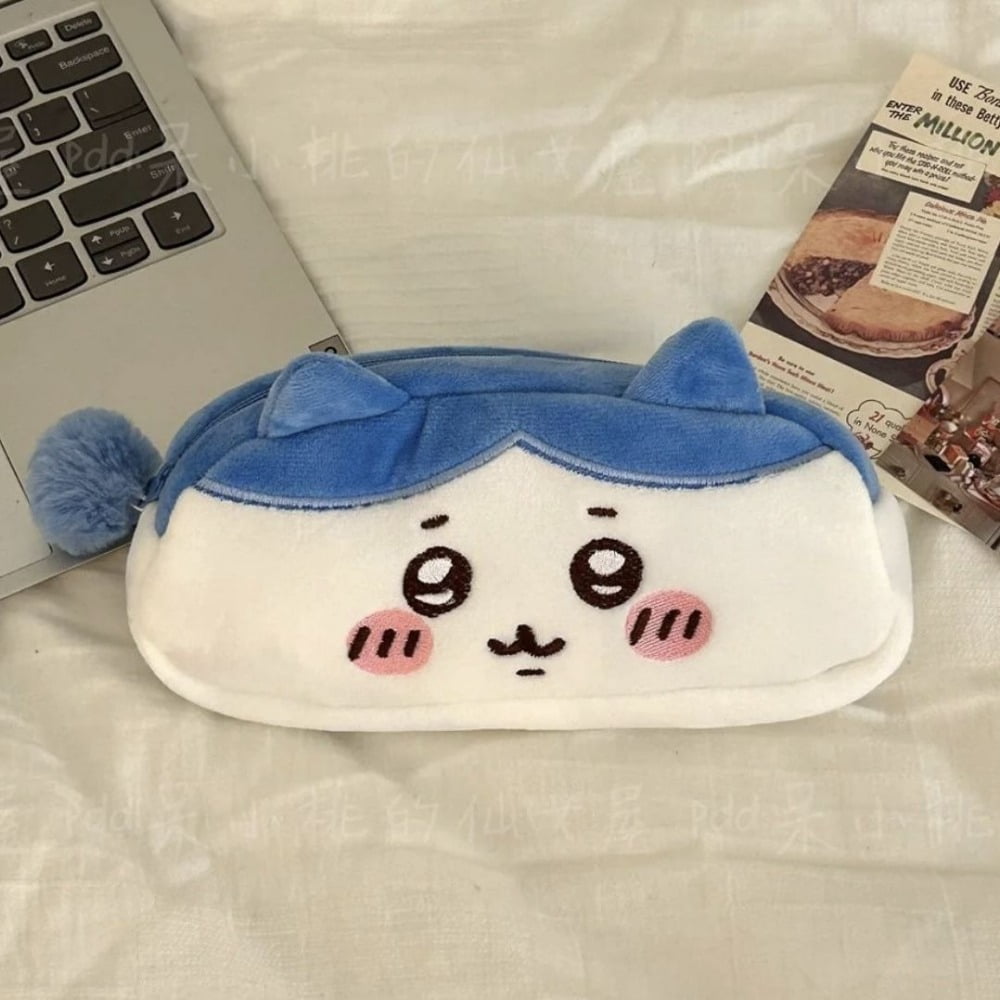 Chiikawa Cute Hachiware Embroidered Pencil Case Usagi Cartoon Large Capacity Stationery Box Pen Storage Organizer