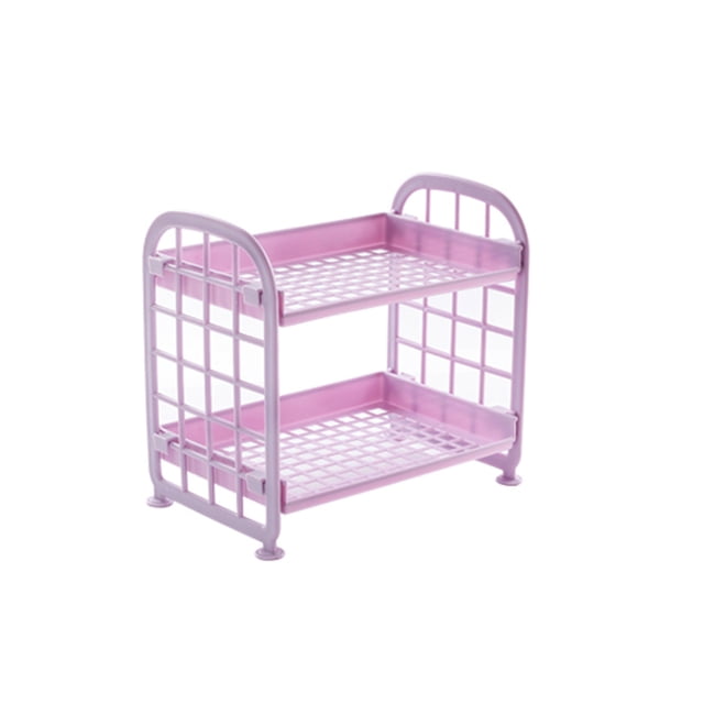 Estante de almacenamiento de plástico para baño de 2 capas, estante de cocina para inodoro, artículos diversos de escritorio, organizador de cosméticos sidaley HA000843-02B