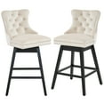 thumbnail image 5 of FRMALL 26" Swivel Bar Stools Counter Height Chairs Velvet Upholstered Set of 2, Beige, 5 of 9