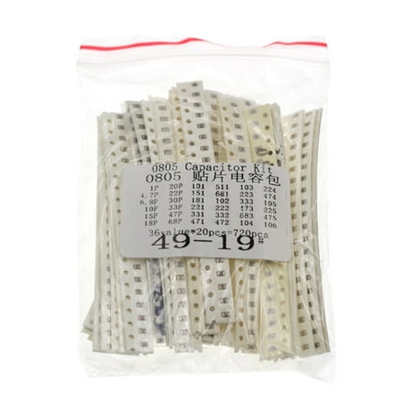 

YEUHTLL SMD Capacitor Pack 1206 0603 0805 SMD Chip Fixed Capacitor Kit 36 Value x 20pcs