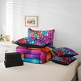 thumbnail image 4 of Erosebridal Abstract Lines Bedding Sets Twin Size,Modern Stripes Comforter Sets with Sheets,Ombre Decor,Reversible,7pcs, 4 of 5