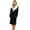 Black, variant on WCJM Women's woolen pajamas Dark Blue Women Winter Plush Lengthened Shawl Bathrobe Home Clothes Long Sleeved Robe Coat Coral fleece + flannel