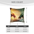 thumbnail image 2 of KLL Castle Red Green Sky Dragon Decorative Throw Pillow Covers Velvet Soft for Couch Sofa Bedroom Living Room Outdoor (No pillow core)- 16"x16", 2 of 5