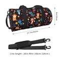 thumbnail image 4 of Xecao Cute Animals print Round Travel Duffel Bag is a foldable gym bag with an inner pocket, perfect for travel sports, 4 of 8