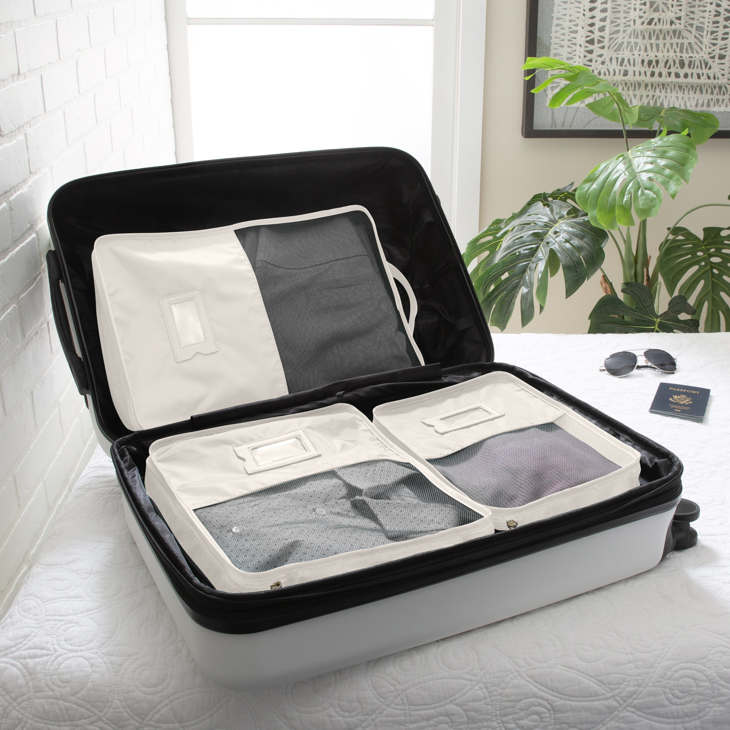 Ruby + Cash 6 Piece Deluxe Packing Cube Set in Cashmere