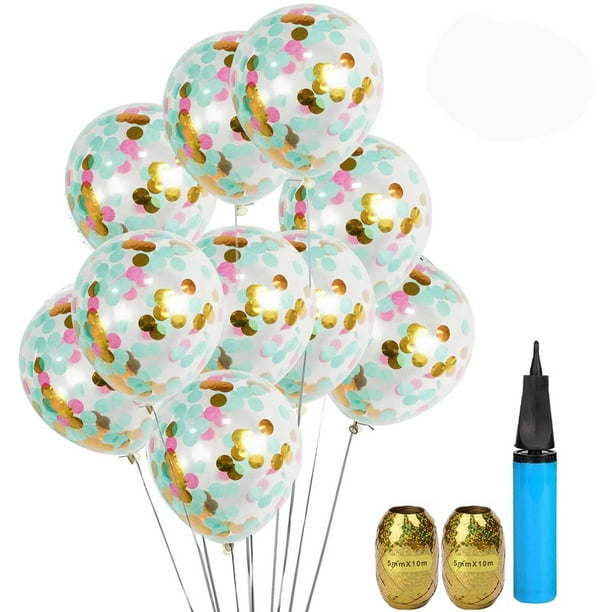 Utopp 20 Pack Unicorn Confetti Balloons Tiffany Blue Pink And Gold 12 Clear Balloons Aqua Blue Gold Confetti Party Supplies For Valentines Wedding Bday Bachelorette Graduation Party Decorations Walmart Com Walmart Com
