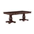 thumbnail image 3 of Miekor Furniture Traditional Style Dining Table with Extension Leaves Cherry Finish with Gold Tipping Double Pedestal Base Wooden Dining Furniture 82266, 3 of 7