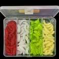 thumbnail image 3 of Opolski 100Pcs/Box Fishing Worm Lures with Vibrant 4 Colors Maggot Grub Outdoor Fishing Lure Worm Silicone Soft Bait Tool for Freshwater Saltwater Fishing, 3 of 5