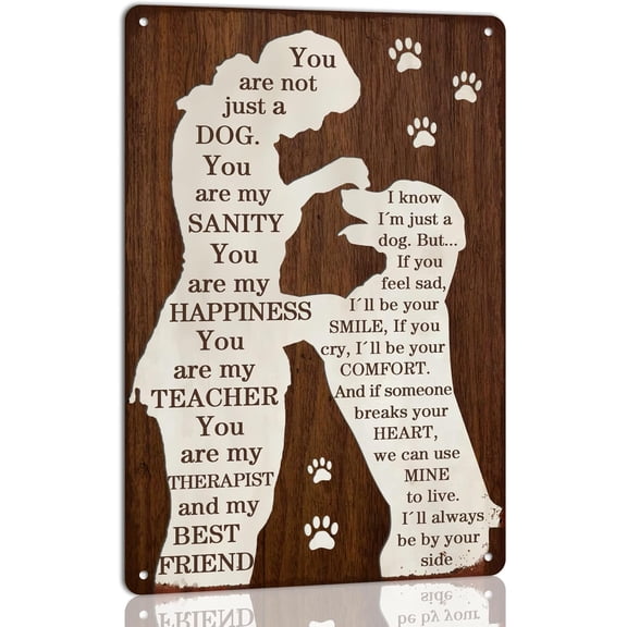Vintage Metal Tin Sign Retro Dog Love Wall Art Decor for Home Farmhouse Living Room, 8 x 12 Inch