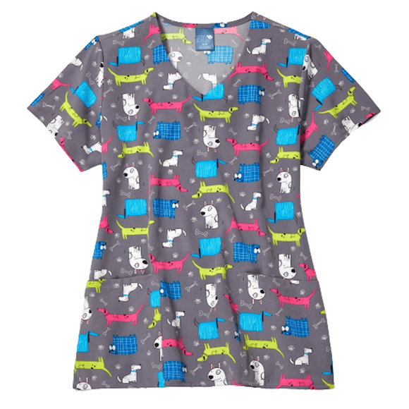 Filipina Cuello V P/Mujer Estampado Perros Z12213 WonderWink