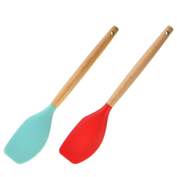 ULTNICE 2Pcs Baking Spatula Set Silicone Red for Cake Decorating Bakery Tools
