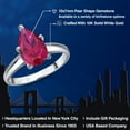 thumbnail image 2 of Gem Stone King 10K White Gold Red Created Ruby Engagement Ring for Women | 2.21 Cttw | Pear Shape 10X7MM | Gemstone July Birthstone | Size 7, 2 of 6