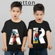 thumbnail image 2 of Camiseta de algodón con combinación de letras y nombre personalizado de Disney para niños, camiseta de manga corta con fuente ABCDE de Mickey Mouse, 2 of 5