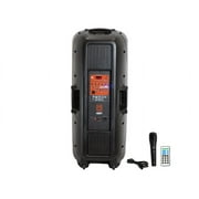 2 Mr Dj PSBAT6200 Dual 15 4000 Watt Max Power 3 Way Party Speaker with Built-In Bluetooth & Rechargeable Battery