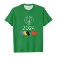 thumbnail image 3 of Shirts for Girls 14-16 Girls Cute Graphic Print Round Neck Short Sleeve Tee Summer Casual T Shirt Z4-Green, 140, 3 of 4